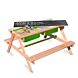 Kinderpicknicktafel 3-in-1 zand & watertafel met krijtbord