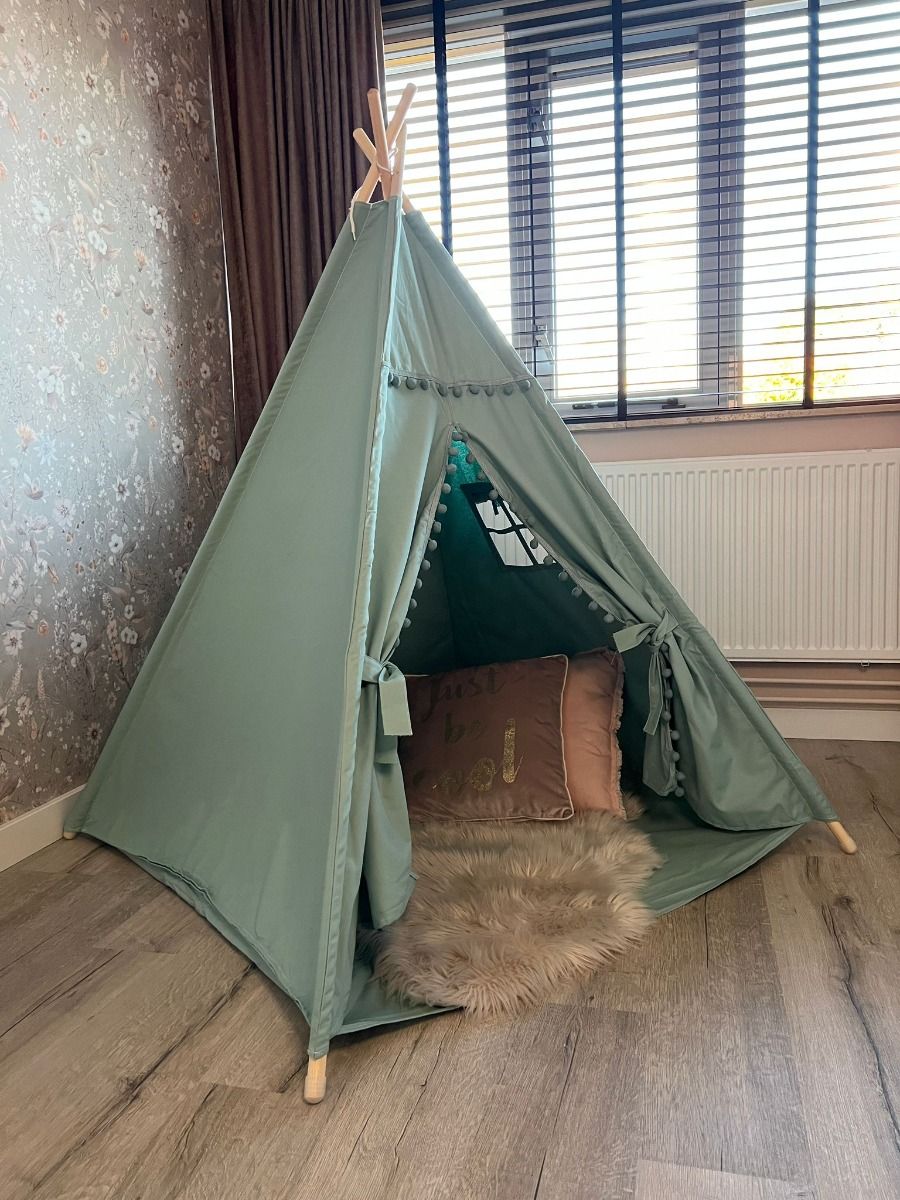 groene Tipi tent 100% - Buitenplezier-online.nl