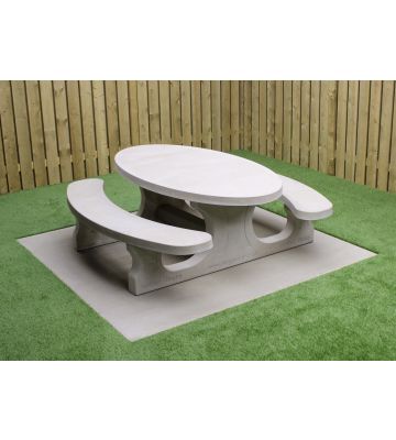 Picknicktafel beton standaard ovaal