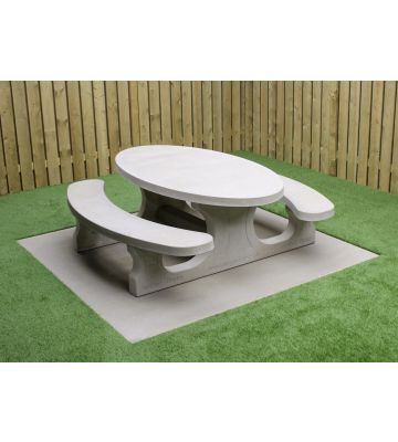 Picknicktafel beton standaard ovaal