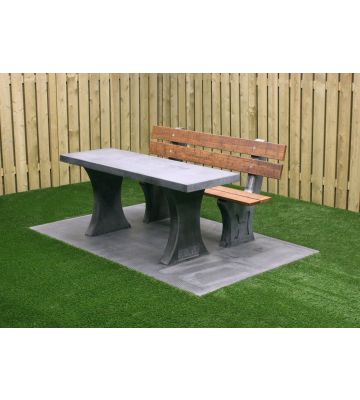 Park bank beton met tafel onder plaat antraciet