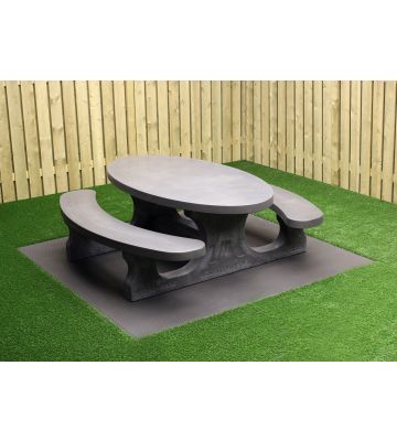 Picknicktafel beton standaard ovaal antraciet-beton