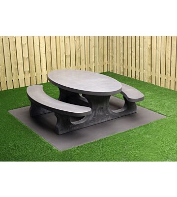 Picknicktafel beton standaard ovaal antraciet-beton