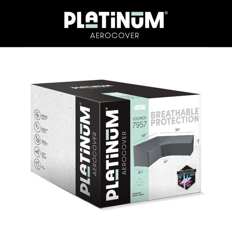 Platinum AeroCover Loungesethoes hoekset trapeze 300x300x90xH65/90