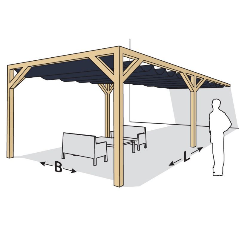 Nesling pergola douglas Wall 1 B