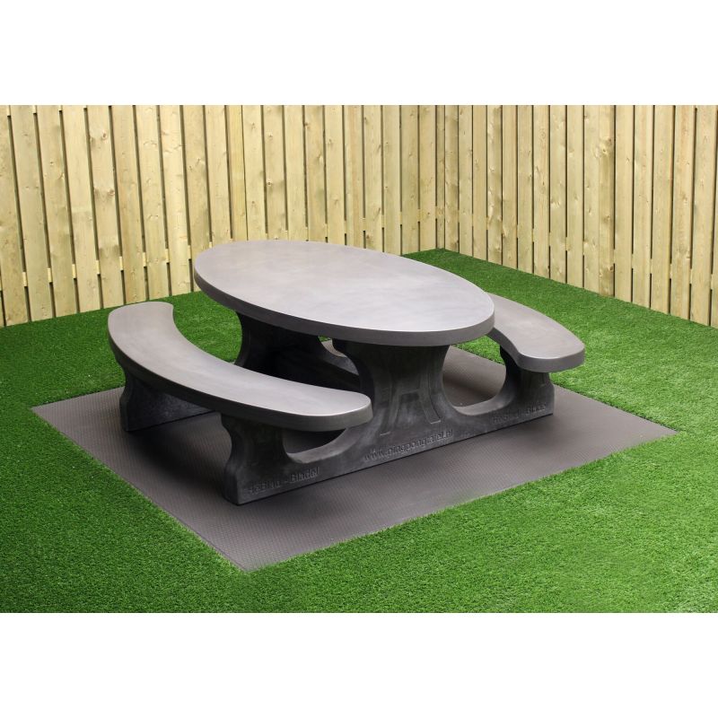 Picknicktafel beton standaard ovaal antraciet-beton