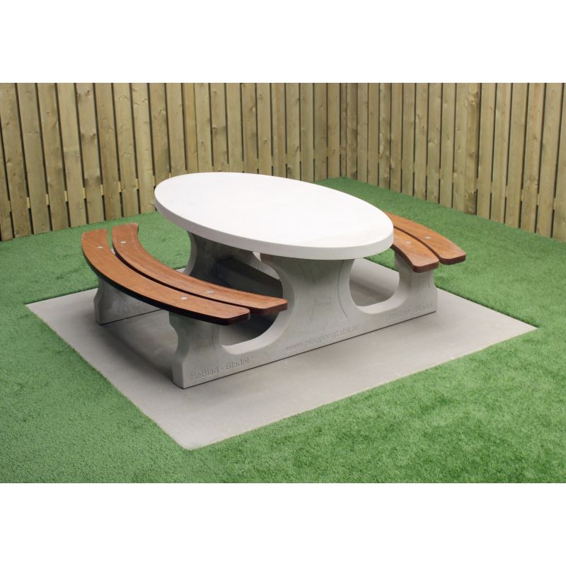 Picknicktafel beton Deluxe ovaal