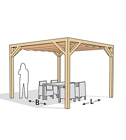 Platinum vrijstaande Douglas pergola